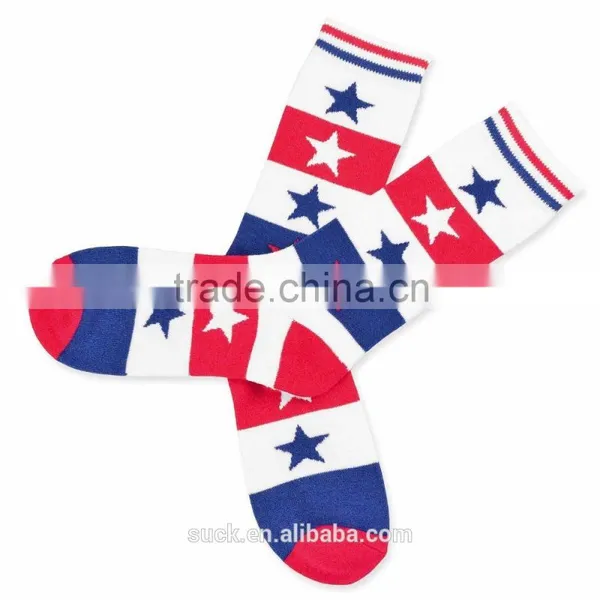 Fashion Cute Combed Cotton American Star & Stripes Flag Socks for Men and Women photo-2