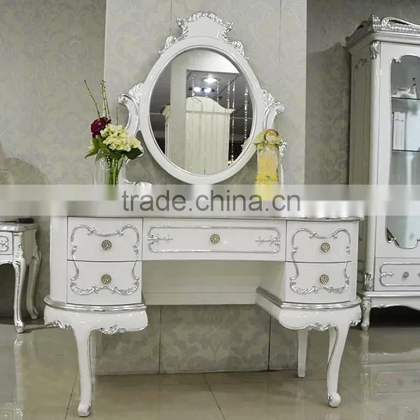 After Neoclassical European Style Antique Bedroom Furniture Sets Bed Bedside Table Wardrobe Dressing Table Chair Commode photo-3