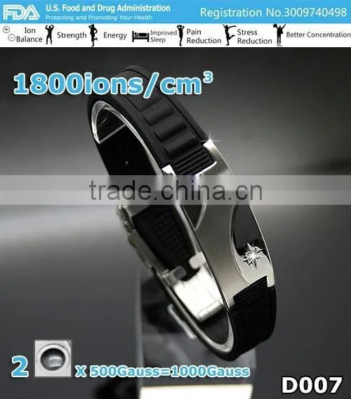 Noproblem D007 FDA Germanium Tourmaline Bio Magentic Scalar Energy Newest Fashion Silicone Bracelet photo-4