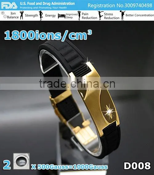Noproblem D008 FDA Tourmaline Germanium Fashion Jewelry Energy Charm Infinity Crystal Gold Bracelet photo-4