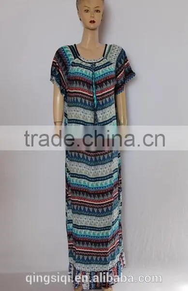 Fashion Short Sleeve Arab Lady Long Gown photo-2