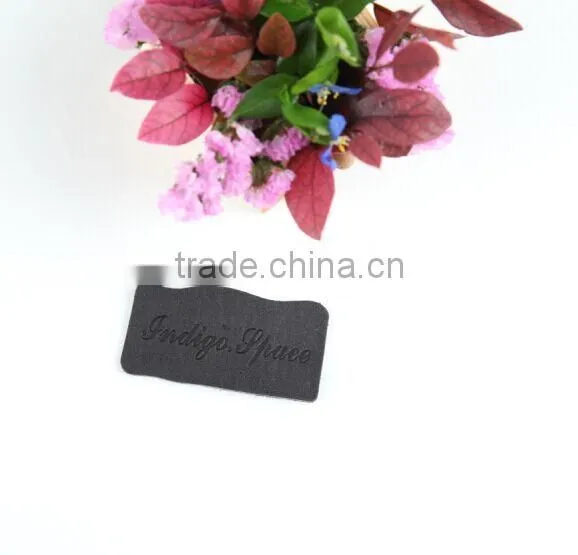Hand Made Custom Black Garment Genuine Leather Label, Leather Patch photo-3