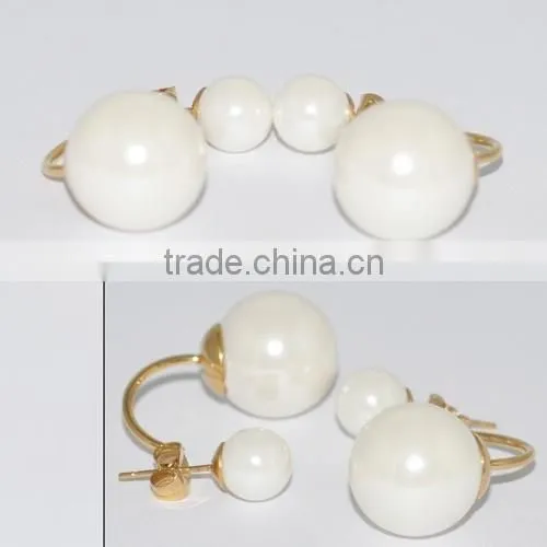 Fashion Stainless Steel Pearl Earring With Diamond Jewellery photo-4