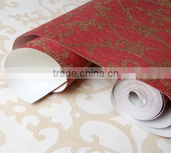 Red Pvc Vinyl String Heavy Wallpaper From Most Professional Wallpaper Manufacturer photo-6