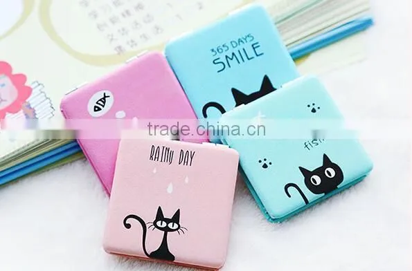 Unique Desktop Compact Mirror PU Leather Makeup Cosmetic Mirror Foldable Table Mirror photo-2
