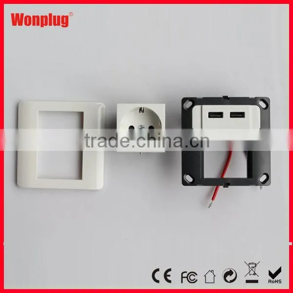 AC 100V-250V EU Socket 2 USB 5V DC 2.1A Charger Charging Power Wall Outlet photo-5
