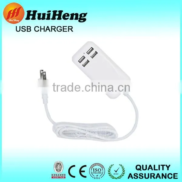 Hot-sales Travel 4 Port Desktop Usb Wall Charger Mobile Charger Cable