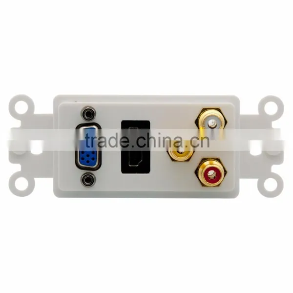 HDMI, VGA, 3RCA AV Female to Female Inner Face Plate Wall Plate