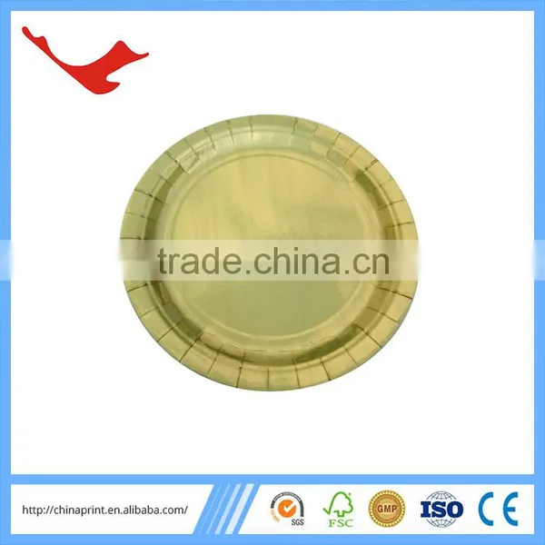 001 Chritsmas Party Decoration Disposable Gold Paper Plate photo-2