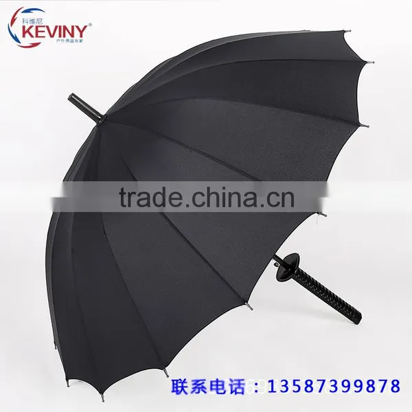 16K Katana Handle Umbrella Straight Auto Open Umbrella With Sword Handle Manufacture by China Parasol Factory