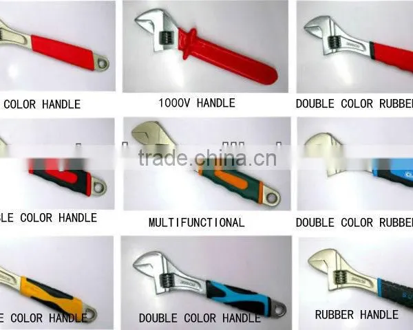 Adjustable Wrench Nickle Alloy Finished With Rubber Handle photo-4