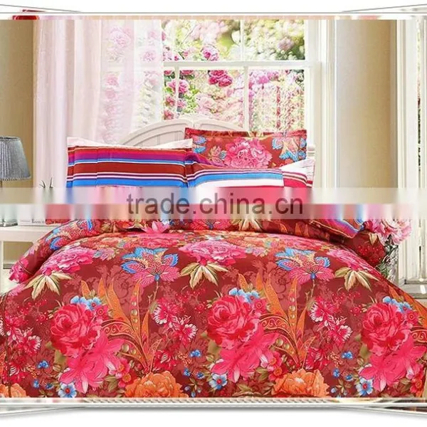 100% Polyester 3d Printed Textile Fabric With Big Flowers Bedsheet of China photo-2