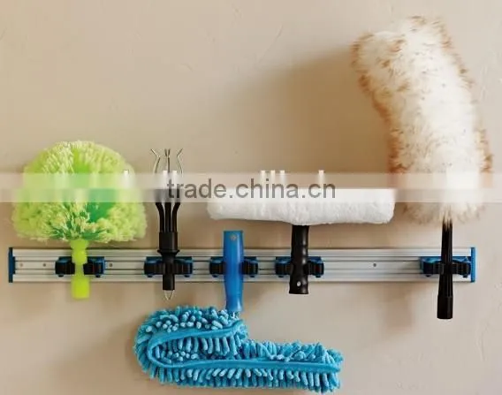 Plastic Mop and Broom Holder With Sturdy Alu. Track photo-3