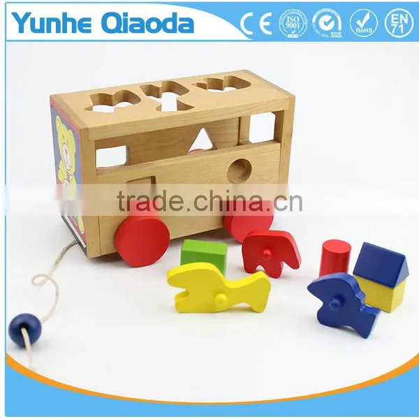 Shape Sorter Bus - Pull Along Toy - Many Shape Blocks photo-2