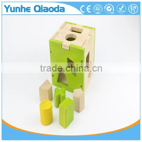 Colorful Cube For Shape Sorter Cognitive And Matching Wooden Toys photo-3