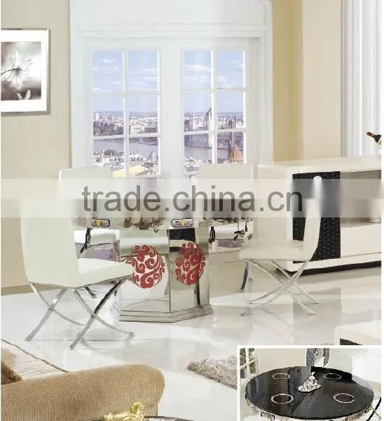 TH340 Cheap Hot Pot Table for 6 Round Black Dining Table photo-2