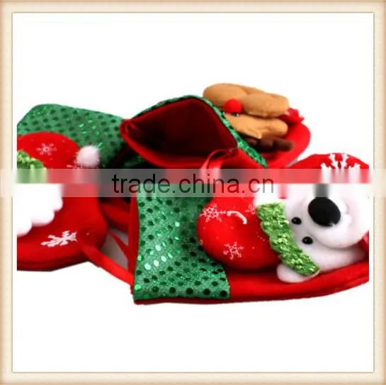 Christmas Stocking Santa Snowman Sock Sack Gift Bag Tree Ornament Decoration photo-5