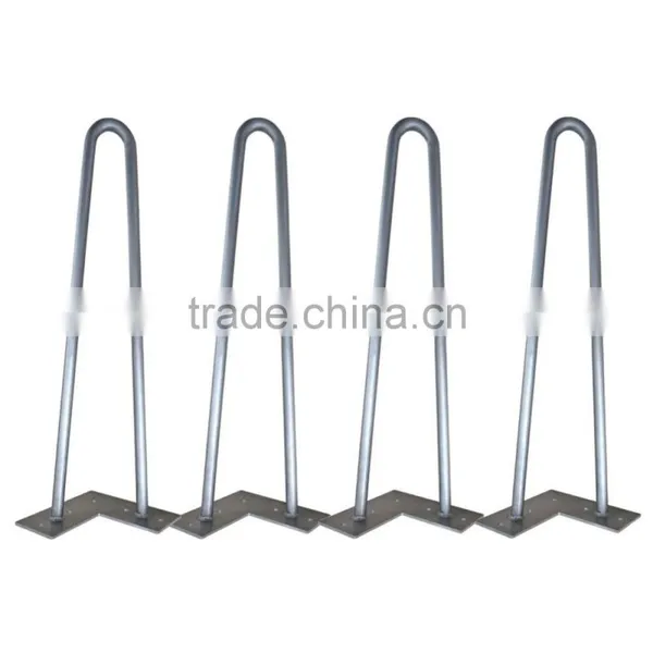 16 Inch Set of Four Steel Hairpin Table Legs for End Tables