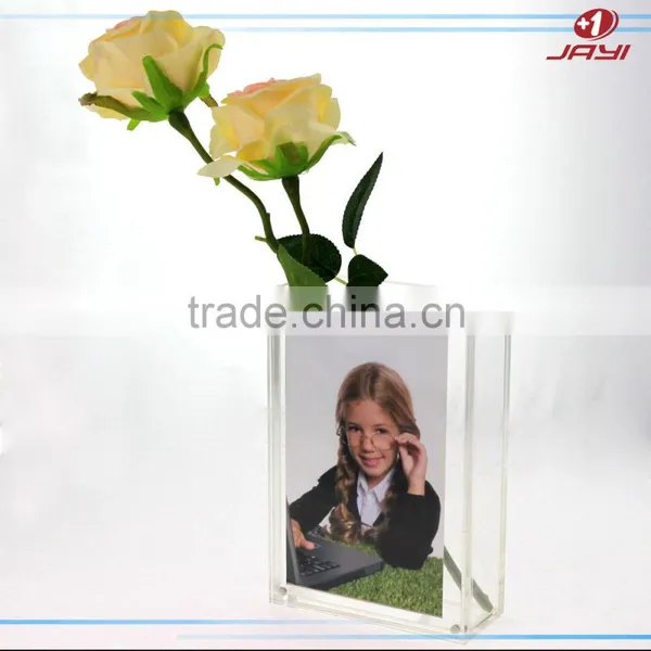 Hot Sale Wholesale Acrylic Clear Green and Black Tall Glass Vases photo-5
