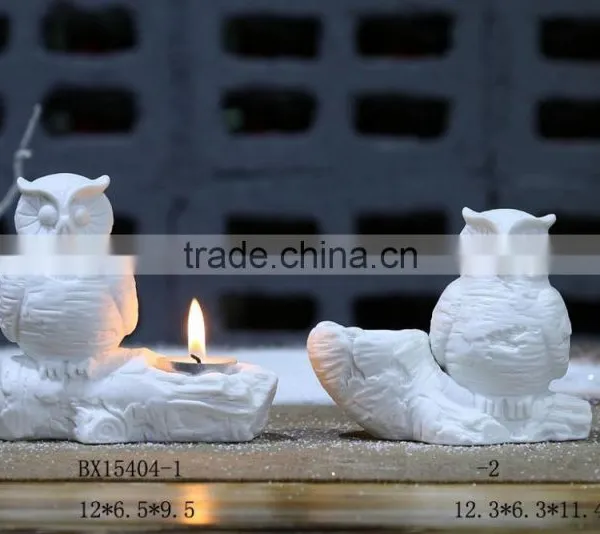 Ceramic White Owl Tea Light Porcelain Candle Holders Wholesale photo-2