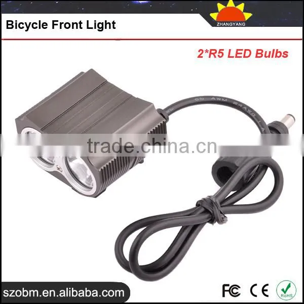 Wholesale Aluminum Alloy 2* R5 LED 4 Mode With 4*18650 Battery Pack 500 Lumens Bicycle Front Light photo-2