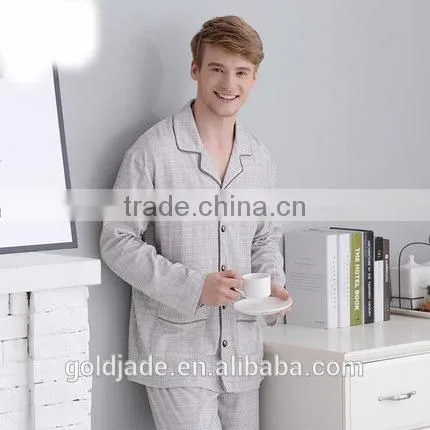 100% Cotton Kintted Fabric Men Sleepwear Sets Man Nightclothes Homewear Pajama Sleepwear photo-4