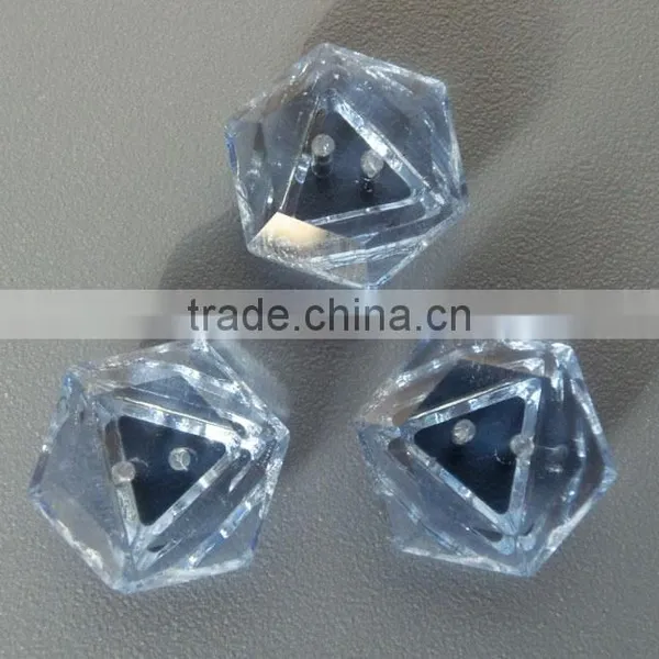 light sapphire hexagon shaped crystal glass garment button
