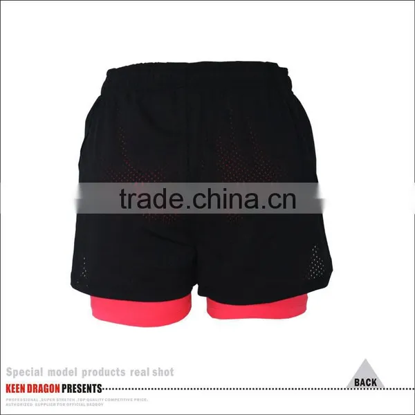 2016 New Style Double Layer Blank Yoga Pants Running Shorts photo-3