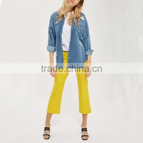 China Supplier Denim Fashion Custom Woman Shirt and Blouse photo-2