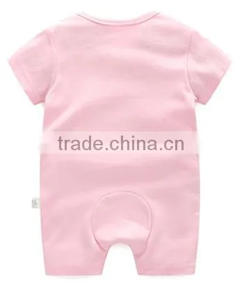 Baby Girls Adorable Pink Cow Printing Wholesale Good Quality Baby Summer Rompers photo-2