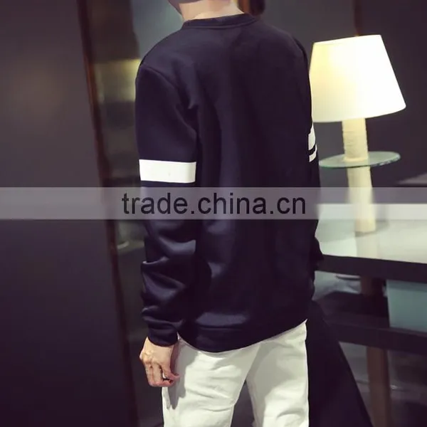 Cheap Printed Round Neck Long Sleeve Oversized Cool Men's Plain Printed Pullover Sweater Hoodie photo-5
