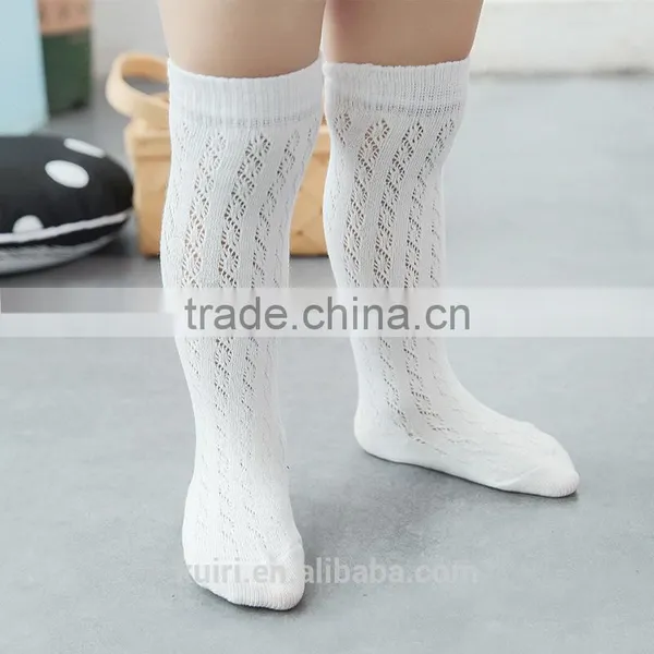 Baby Floor Sock Infant Cotton Anti-slip Mesh Soft Knee High Socks With Rubber Soles Slipper Summer Spring Socks White Thin Mesh photo-2