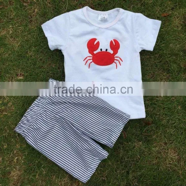 Boys Shorts Sets Crab Boys Summer Short Outfits Teen Korean Boys Clothing Sets Toddler Boys Boutique Clothing Boys Sets 2015