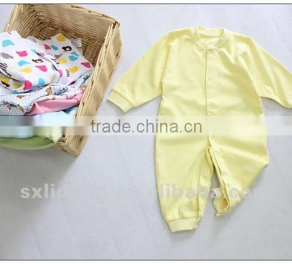 100% Organic Cotton Fabric Baby Long Sleeve Romper Baby Bodysuit