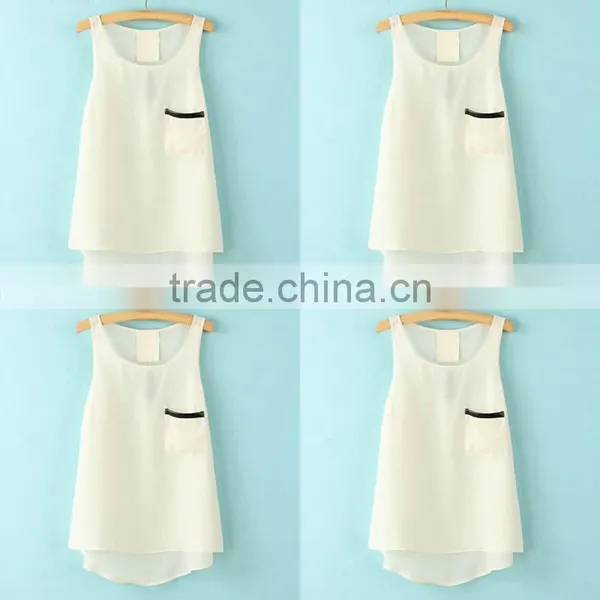 Newest Fashion Chiffon Ruffles Lace Patchwork Womens Tops photo-2