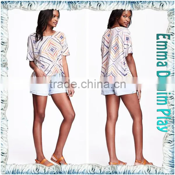 Custom Design Silk Screen Printing Stylish Design Girl's Sexy Boat Neck T Shirts photo-3