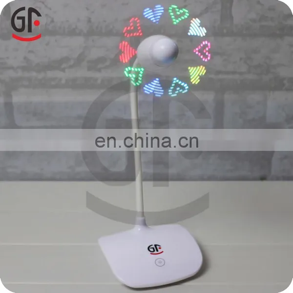 New Design Chargeable Mini Table Fan With Led Message photo-2