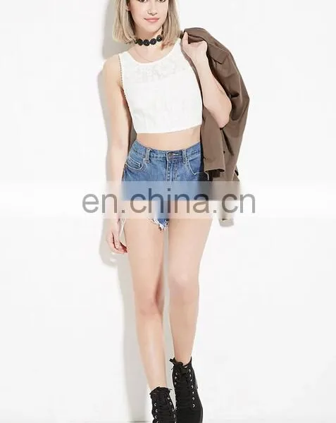 Ladies Floral Mesh Crop Top Plain photo-4