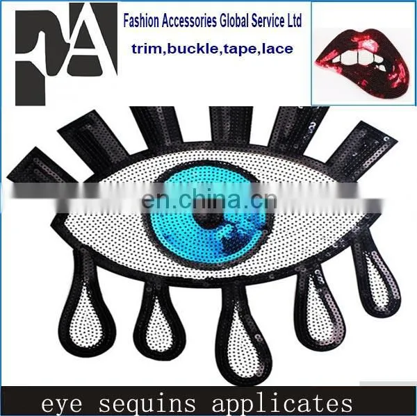 Sequins Patches Sewing Embroidery Patch EYE Motif Applique Sewing On Sequins