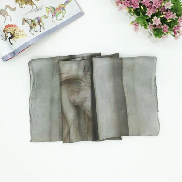Hangzhou Hand Rolled Custom Digital Print 100% Satin Silk Scarf photo-3
