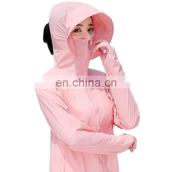 Motorbike Breathable Luxury Anti UV Sun Protection Beach Safety Protective Nylon Clothing Jacket Women With Mask