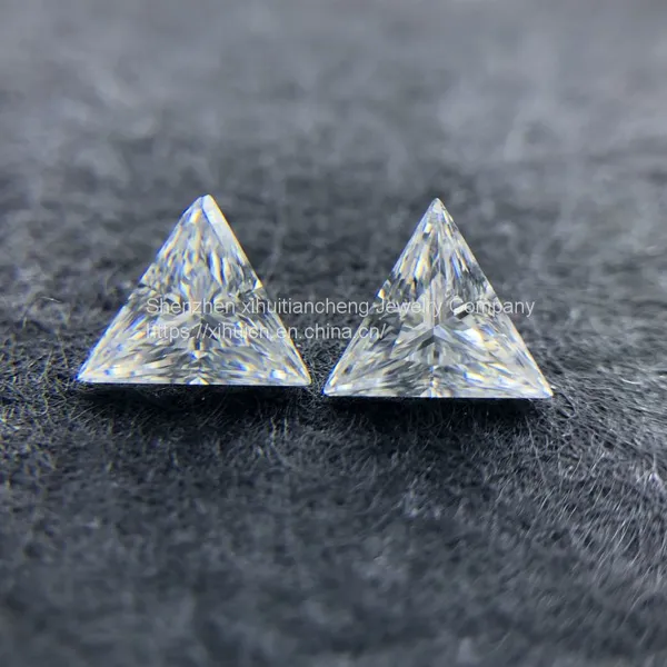 GemsIndustry 0.97Cts Moissanite GH Colorless Loose Stone, Triangle Brilliant Cut VVS Clarity 07 X 07MM photo-2