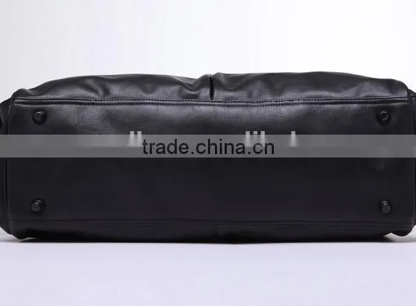 High Quality Sheep Leather Black Rolling Travel Duffel Bag Organizer for Men photo-5