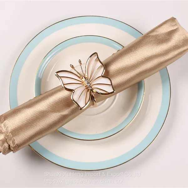 Manufacture Directly Wholesale Butterfly Table Napkin Ring Holder For Wedding photo-3