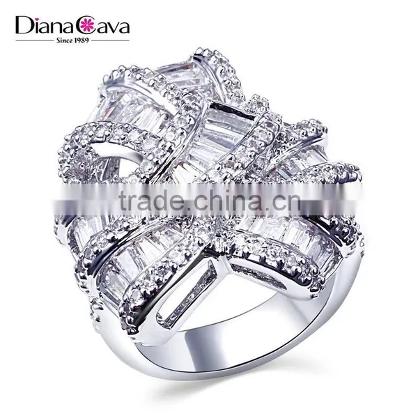 New African Design Wedding Luxury Style Baguette Zircon Crystal Women CZ Jewelry Ring photo-2