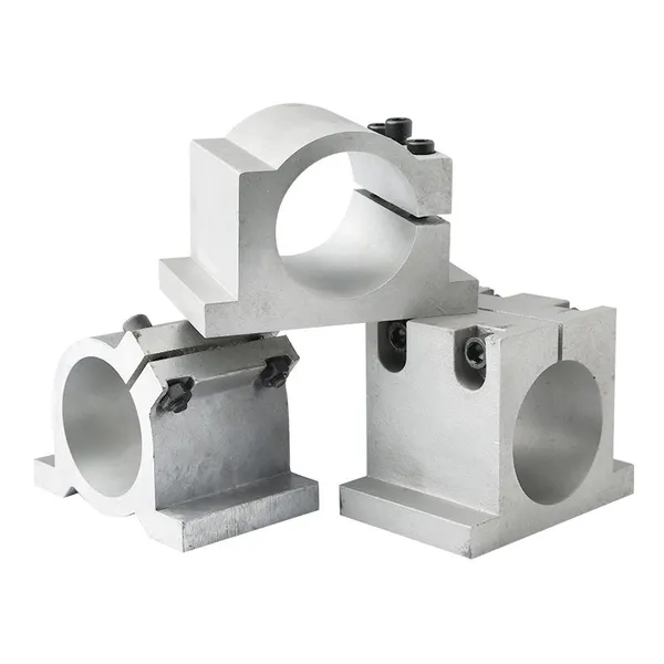 CNC Spindle Motor Fixture 65mm 80mm 85mm 100mm 125mm Cast Aluminum Mounted Round Square Spindle Mount For CNC Router Motor