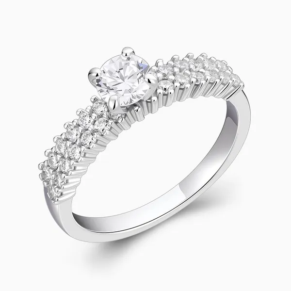 Shining Star Jewelry Dainty Round Cz Ring Women Sterling Silver Wedding Rings photo-3