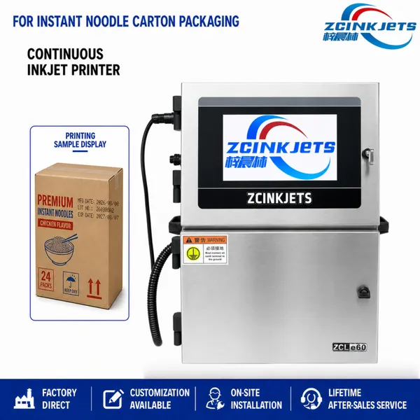 Automatic Carton Date Coder for Instant Noodle Case Packing Conveyor Production Line