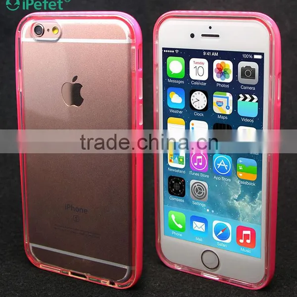 Call Flash Hybrid Colorful Bumper TPU Clear Back Phone Case Cover For IPhone 4,for Iphone 6/s