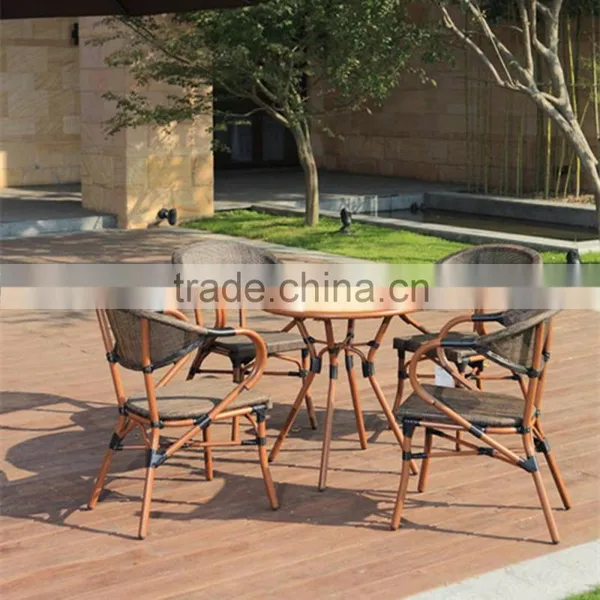 Comfortable Garden Rattan Relax Chair Cast Aluminum Outdoor French Bistro Rattan Chairs photo-6